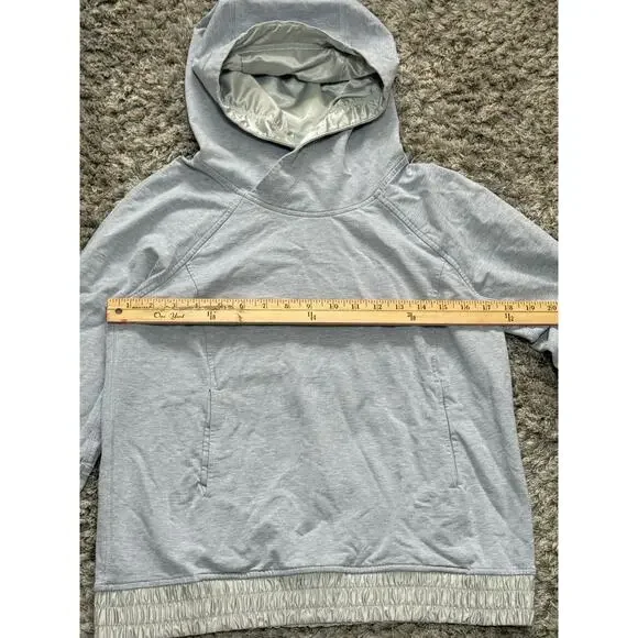 Lululemon Women’s Pullover Hoodie Size 6 Light Heather Gray Satin Trim Athletic - Picture 9 of 11